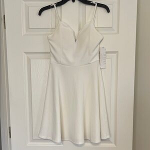 Almost Famous Cream Spaghetti Strap Mini Dress